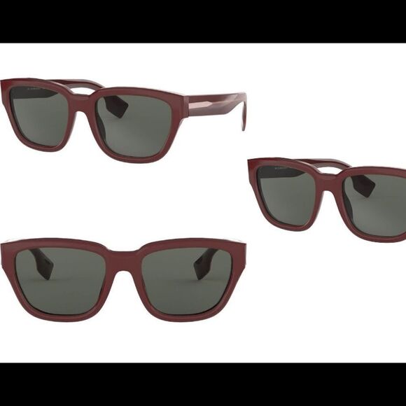 Burberry Bordeaux square sunglasses. New, with tags and case. In box. - Picture 1 of 9